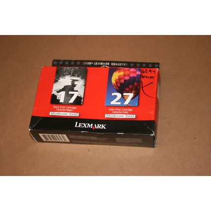 Genuine Lexmark 17 & 27 Black and Color Ink Cartridges Combo Pack Sealed 10N0595