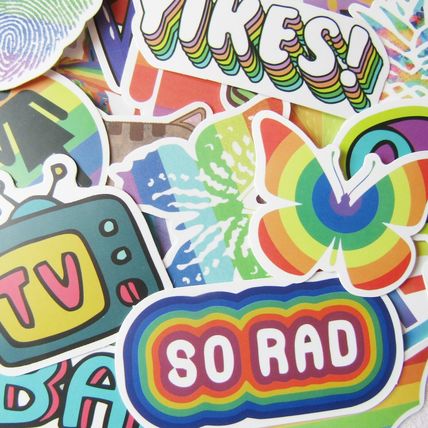 25 Rainbow Mix Stickers Loose Random Selection Fun Scrapbooking Decorate ST24