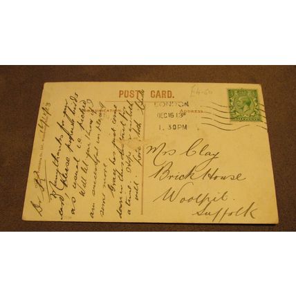 1913 fr Postcard - Old Cars @ Charing Cross Station, London