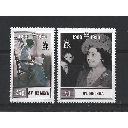 St Helena.90th Birthday Queen Elizabeth the Queen Mother set of 2.UM/Mint.Mar24