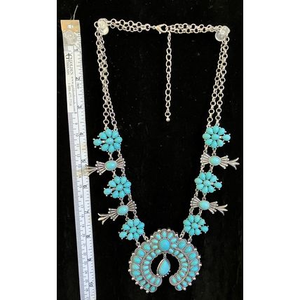 Southerwestern Style Flower Blossum Necklace with Earrings #944