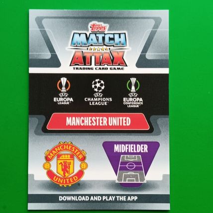 Bruno Fernandes 100 Club Topps Match Attax Chrome 2021/22 Card #188
