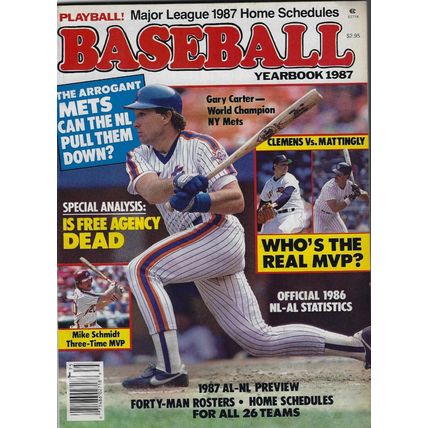 1987 PLAYBALL! BASEBALL YEARBOOK-GARY CARTER/ROGER CLEMENS/DON MATTINGLY-NO MARK