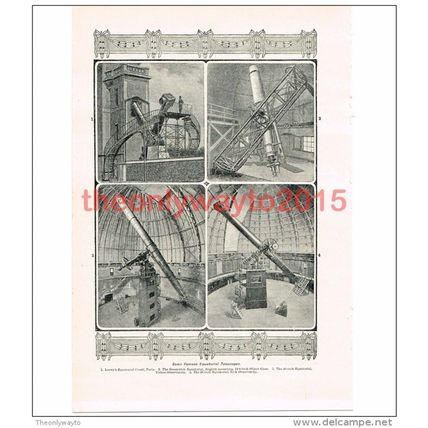Equatorial Telescopes, Book Illustration (Print), c1907