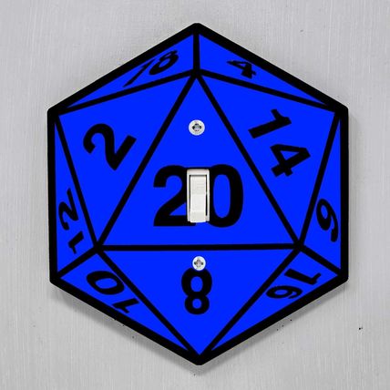 D20 Light Switch Cover RPG Role Playing Dungeons & Dragons Dice Board Game Home