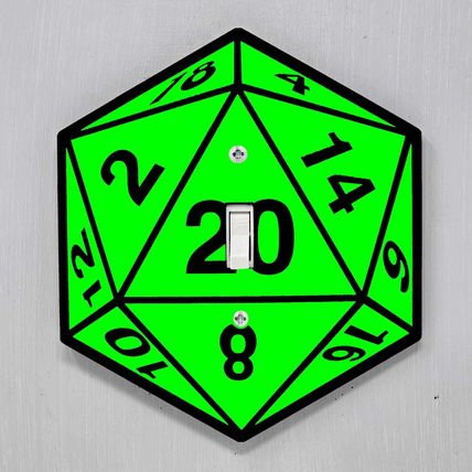 D20 Light Switch Cover RPG Role Playing Dungeons & Dragons Dice Board Game Home
