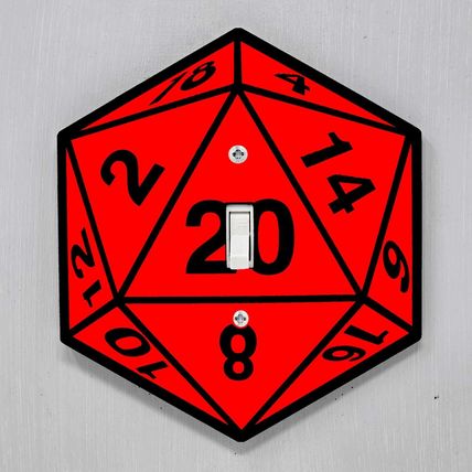 D20 Light Switch Cover RPG Role Playing Dungeons & Dragons Dice Board Game Home