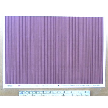Papier "Toiture/Parement métallique -rouge" - pour HO gauge-échelle 1:87-A4