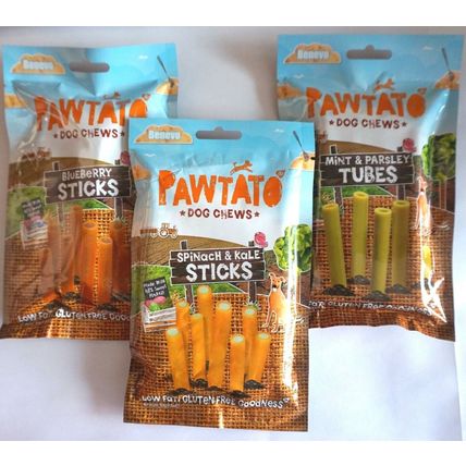 Benevo PAWTATO Treats for Dogs Bargain 3 Pack Deal Vegan Vegetarian DOG TREATS