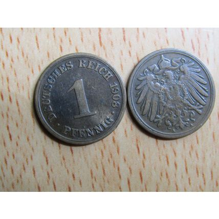 1908a 1 Pfennig Germany Empire Coin
