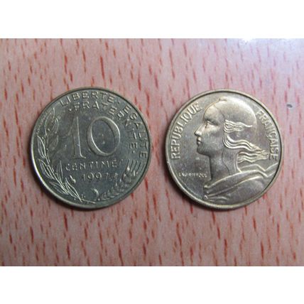 France Republic 1997 10 Centimes Coin