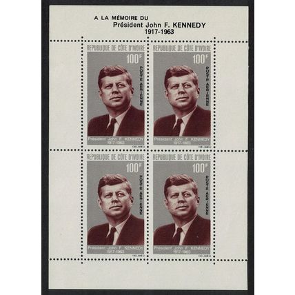 Ivory Coast President Kennedy Commemoration MS 1964 MNH SG#MS251 MI#Block 3