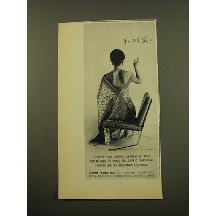 1961 George Tanier Furniture and Lighting Advertisement - You and Tanier