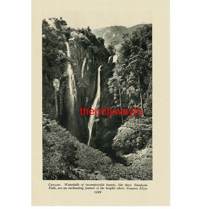 Bamboda Falls, Ceylon (Sri Lanka), Book Illustration (Print), c1920