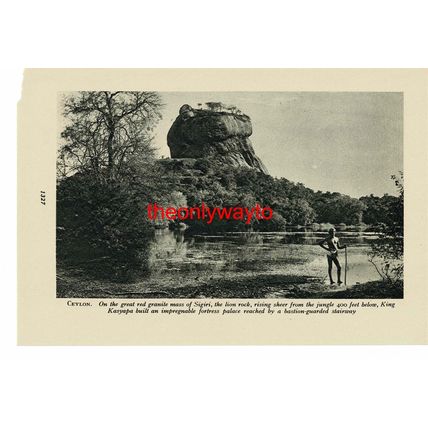 Sigiri, Lion Rock, Ceylon (Sri Lanka), Book Illustration (Print), c1920