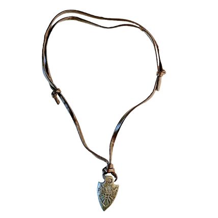 Pendant Viking Arrow Head 3.8cm x 2.2cm on a 35cm Set On Fuax Leather Thong