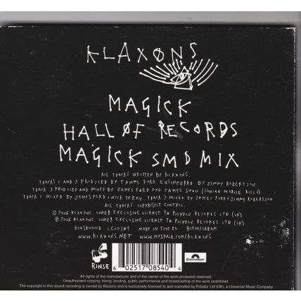 Klaxons : Magick. (2006) Digipak CD Single.