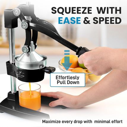 Zulay Kitchen Cast-Iron Orange Juice Squeezer - Easy-To-Clean, Heavy-Duty, Profe