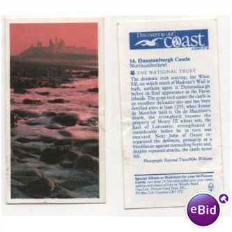 Brooke Bond Tea card Discovering Our Coast series - no.14 Dunstanburgh Castle