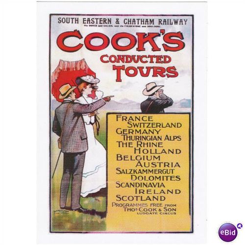 Railway Poster Art Postcard SECR COOK'S Conducted Tours