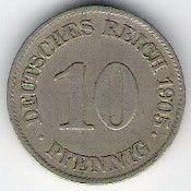 ALLEMAGNE 10 pfennig 1905