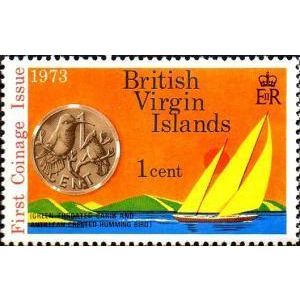 BVI 1973 Coin 1c Green Carib Humming Bird Unmounted Mint NHM SG 289 Sc 254 stamp