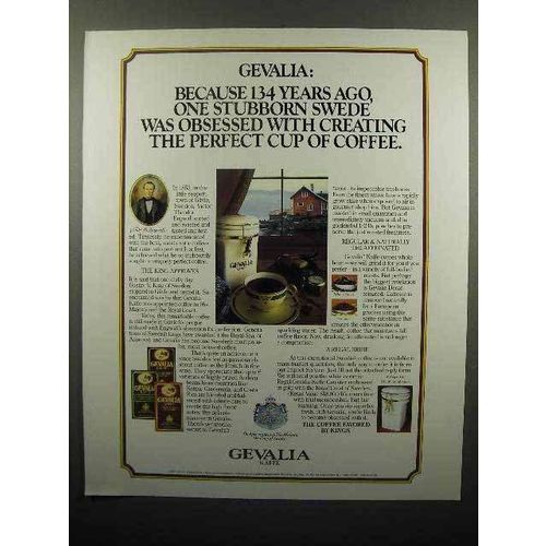 1987 Gevalia Coffee Ad - 134 Years Ago Stubborn Swede