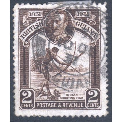 British Guiana 1931 - SG284 - 2c brown - Indian Shooting Fish - used