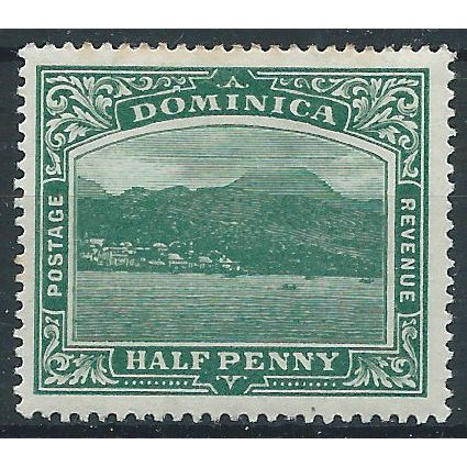 Dominica 1908 SG47 1/2d Blue-Green Mounted Mint . ..