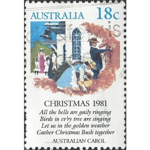 AUSTRALIA, CHRISTMAS, All the Bells are Gaily Ringing, blue 1981, 18c