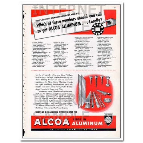 ALUMINUM COMPANY OF AMERICA 1948 ALCOA distributor near you vintage ad