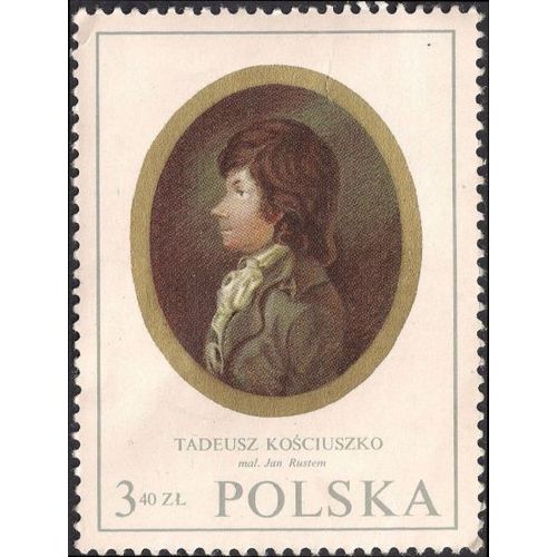 POLAND, FINE ART, T Kosciuszko by Rustem , blue 1970, 3.40 Zl