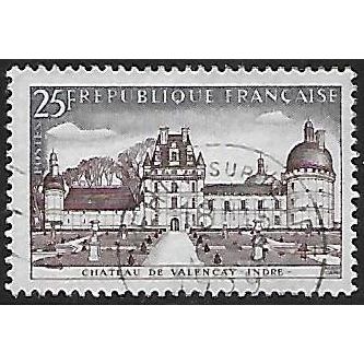 Mi 1163: 25 Fr. carmine-brown/grey Definitive: Landscapes: Château de Valençay.