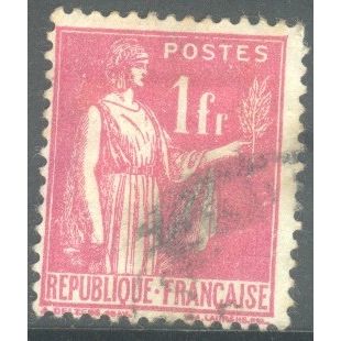 France 1937 - 1fr rose - Peace - used 3