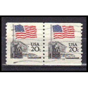 Used 1895 20c U.S. Flag Very Fine CNP Right 14 PA0273