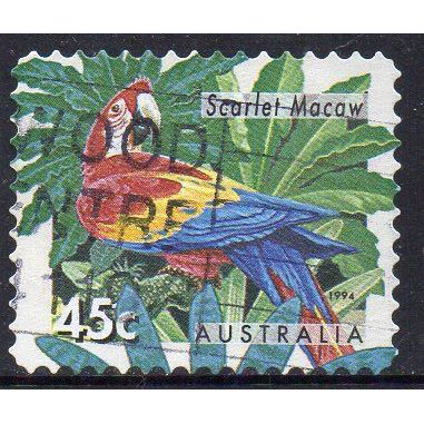 Australia 1994 Zoos - Endangered Species - Scarlet Macaw 45c s/a Used