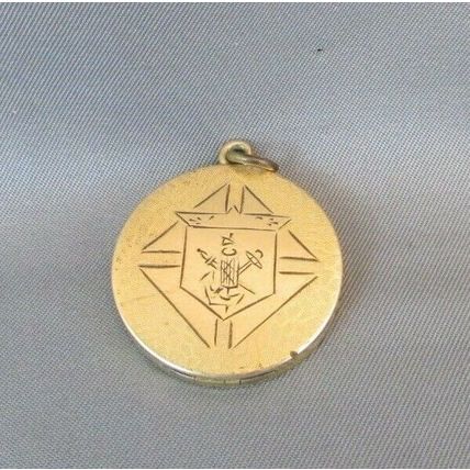 RARE VICTORIAN KofC KNIGHTS Of COLUMBUS FRATERNAL GOLD LOCKET FOB PENDANT