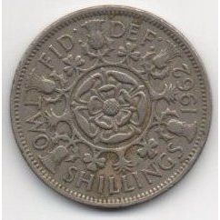 Coins. Pre-Decimal 1962 Elizabeth II. Two Shillinmgs