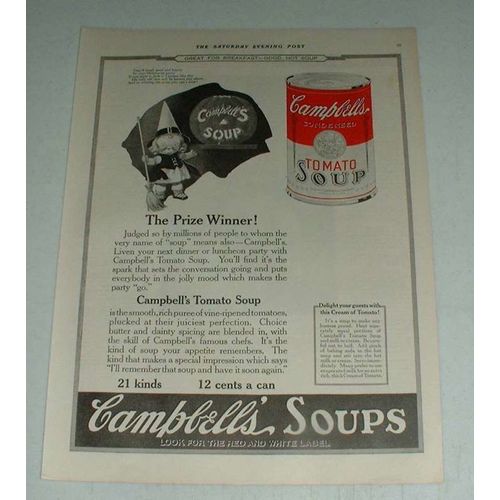 1922 Campbell's Tomato Soup Ad - The Prize Winner