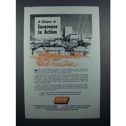 1955 America Fore Insurance Ad - Glimpse in Action