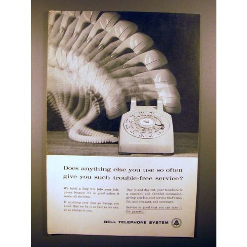 1960 Bell Telephone Ad - Give Such Trouble-Free Service