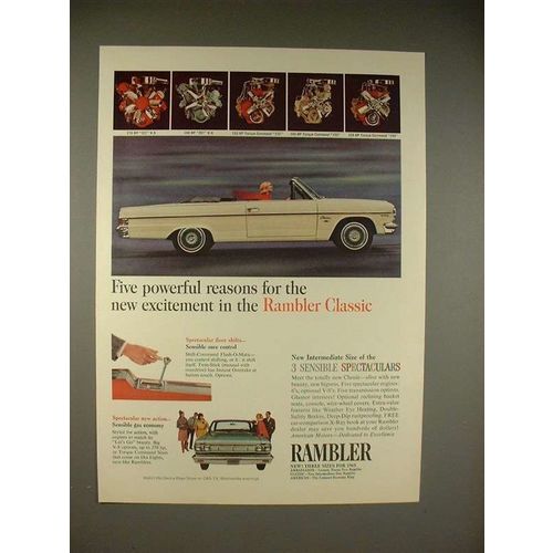 1965 Rambler Classic Convertible Car Ad - Powerful