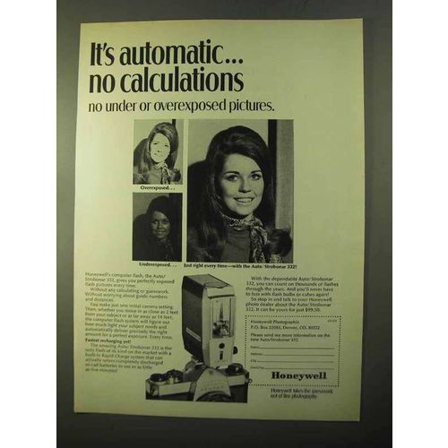 1970 Honeywell Auto/Strobonar 332 Flash Ad - Automatic