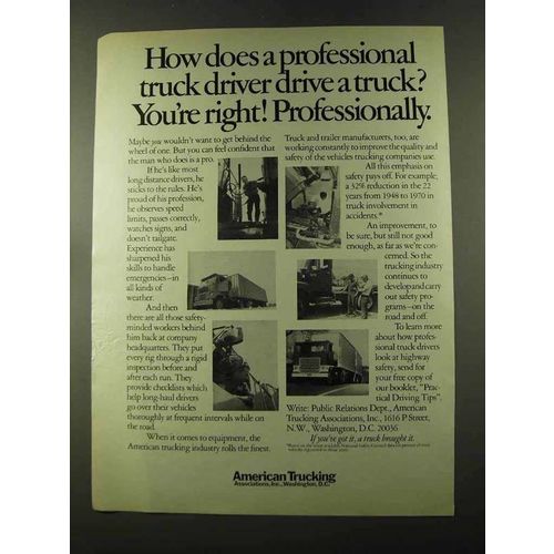 1973 ATA American Trucking Association Ad, Professional