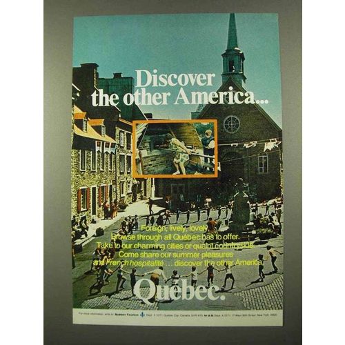 1975 Quebec Canada Ad - Discover the Other America