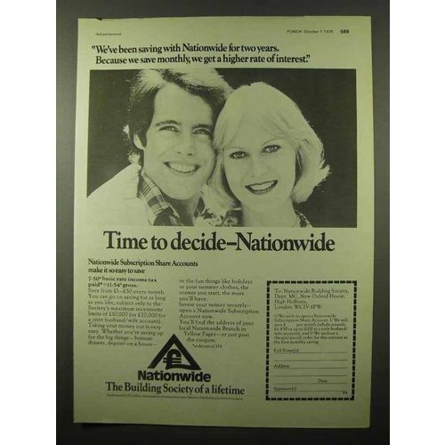 1975 Nationwide Building Society Ad - Been Saving