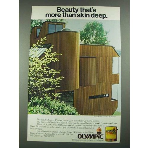 1981 Olympic Oil Stain Ad - Home by Architect Wendell Lovett