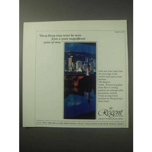 1985 The Regent Hong Kong Hotel Ad - Point of View