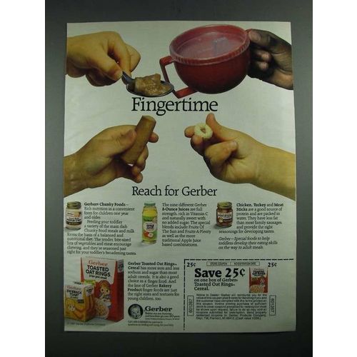 1987 Gerber Baby Food Ad - Fingertime