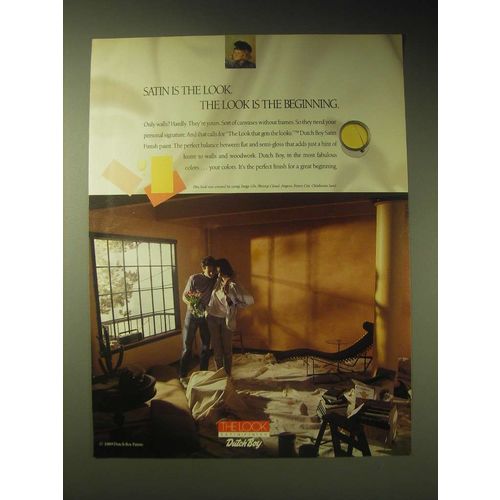 1989 Dutch Boy Satin Finish Paint Ad - Satin is the look